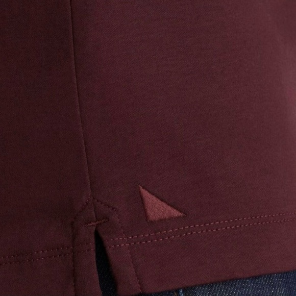 UNTUCKit Long Sleeve Polo Shirt Men’s Medium Burgundy Cotton Blend Casual - Picture 5 of 8